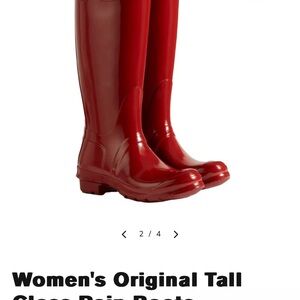 Hunter Red Rain Boots size 6